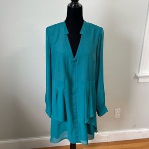 BCBGGeneration Teal Chiffon Knee Length Dress